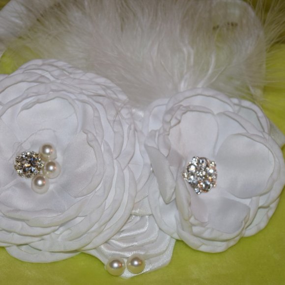 New ~ Think Pink Bows Couture Alexa Headband White for ages 4yrs & up - Picture 2 of 6